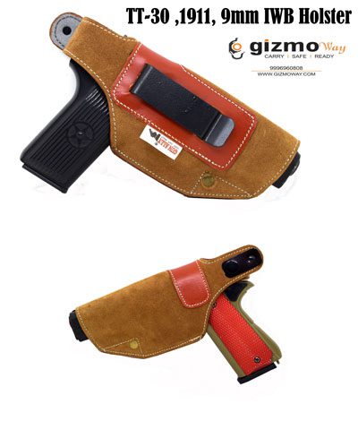 GunAlly Suede Leather IWB Holster For 1911, TT-30, Colt, Ithaca - Image 3