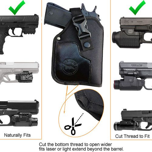 GunAlly Tactical OWB Holster Handgun Belt Holster for Gun with Laser or Light Attachment Fit - Image 5