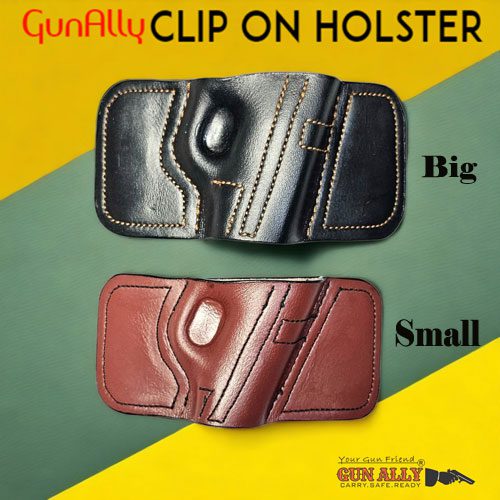 GunAlly Premium Leather Clip On OWB Holster Small Or Big Size Pistol Holster - Image 5
