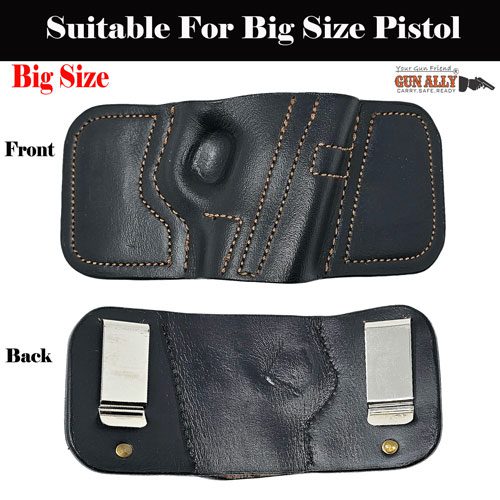 GunAlly Premium Leather Clip On OWB Holster Small Or Big Size Pistol Holster - Image 2