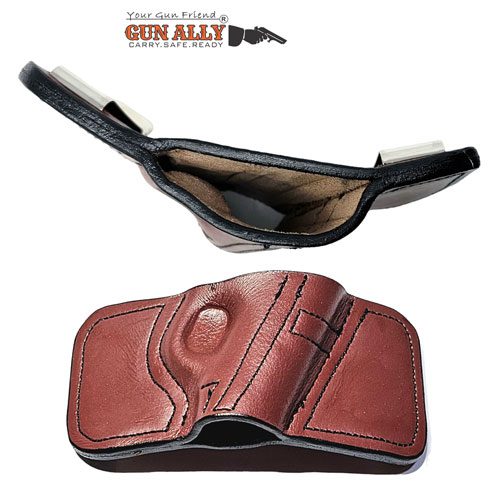 GunAlly Premium Leather Clip On OWB Holster Small Or Big Size Pistol Holster - Image 9