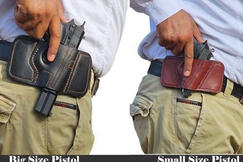 GunAlly Premium Leather Clip On OWB Holster Small Or Big Size Pistol Holster