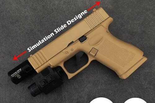 Pistol Shaped Glock 17 Gun Lighter Jet Flame/Butane Gas/Windproof Refillable Adjustable Flame Tan Colour Lighter